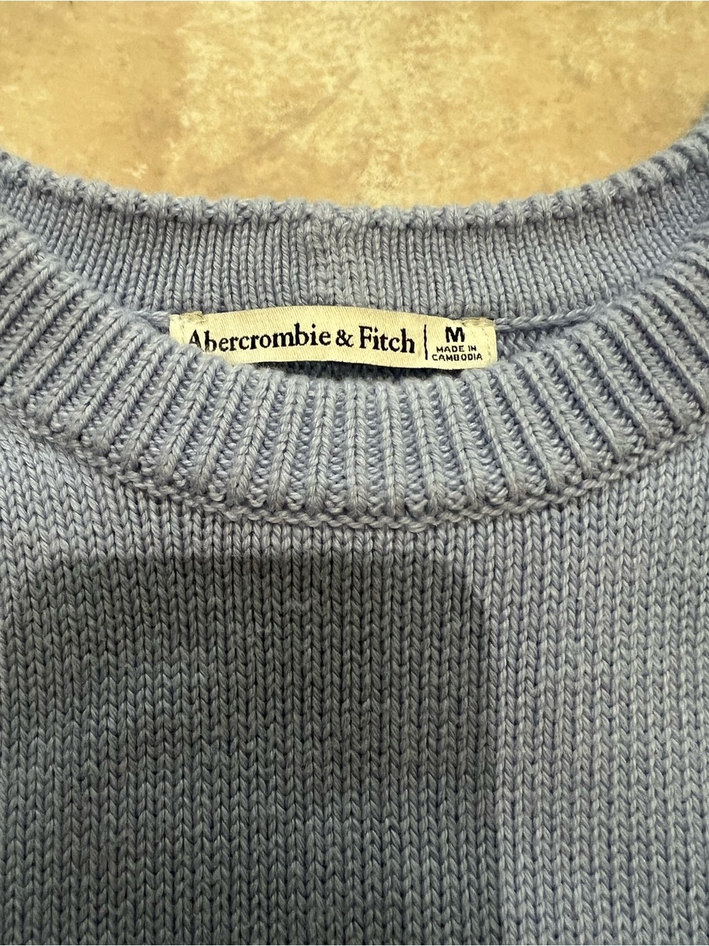Abercrombie & Fitch Light Blue Ribbed Crewneck Sweater - Picture 3 of 3